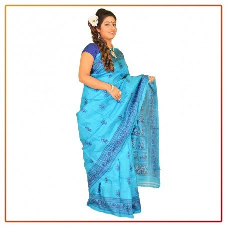 Murshidabad Silk Printed Saree 050