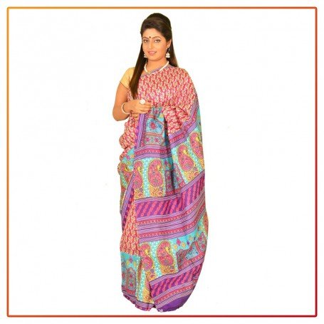 Murshidabad Silk Printed Saree 053