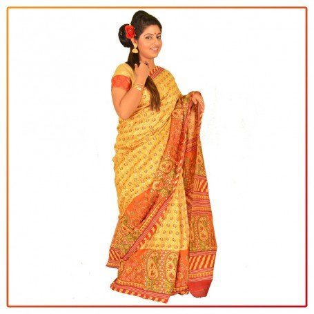 Murshidabad Silk Printed Saree 058