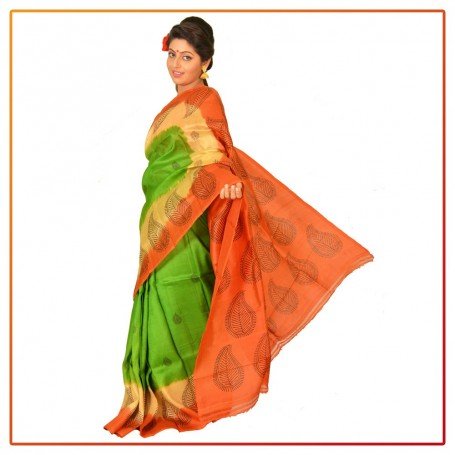 Murshidabad Silk Printed Saree 061