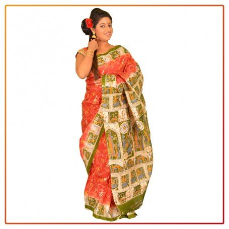 Murshidabad Silk Printed Saree 064