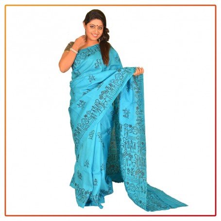 Murshidabad Silk Printed Saree 068