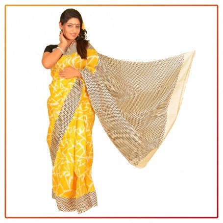 Murshidabad Silk Printed Saree 071