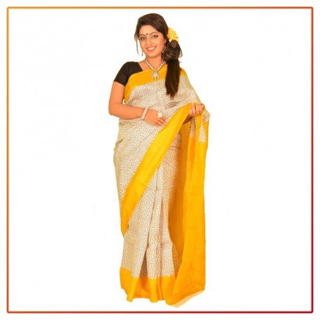 Murshidabad Silk Printed Saree 072