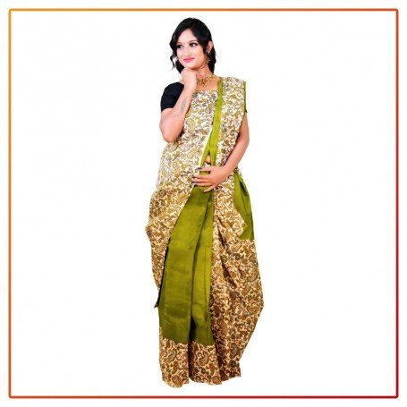 Murshidabad Silk Printed Saree 085