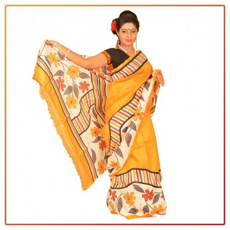 Murshidabad Silk Printed Saree 059