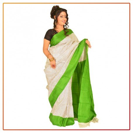 Murshidabad Silk Printed Saree 076