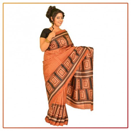 Murshidabad Silk Printed Saree 079