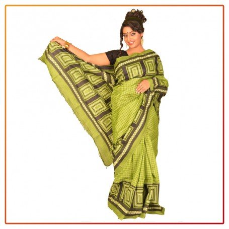 Murshidabad Silk Printed Saree 080