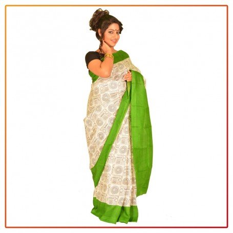 Murshidabad Silk Printed Saree 081